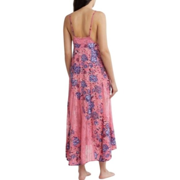 NEW Intimately FP First Date Print Sleeveless‎ Maxi Dress in Sweet Pink Combo, M - Picture 2 of 16